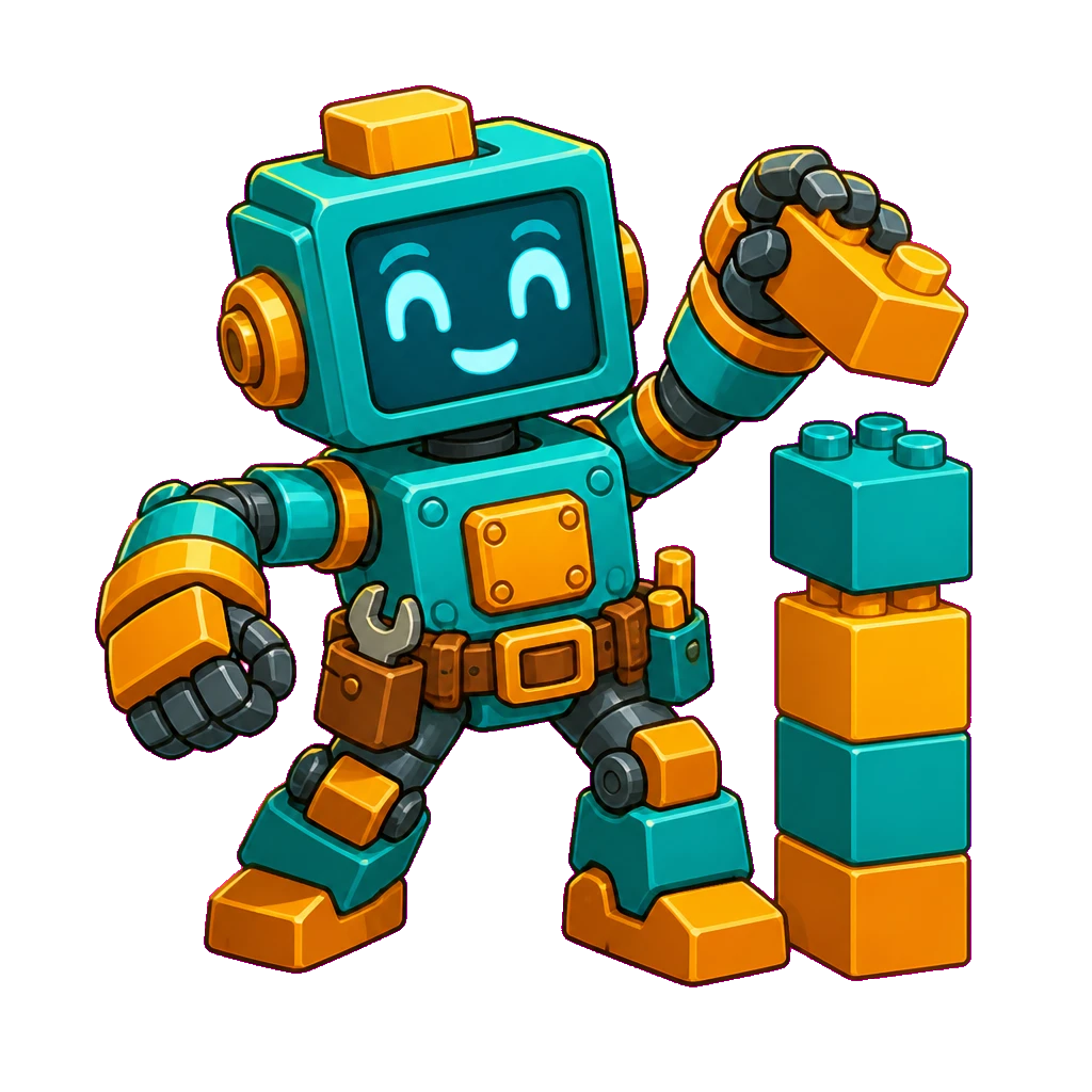 Bix, a cheerful block-builder robot
